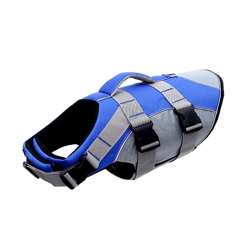 Colete salva-vidas refletivo para cães pequenos e médios, ideal para buldogue francês, verão e banho.