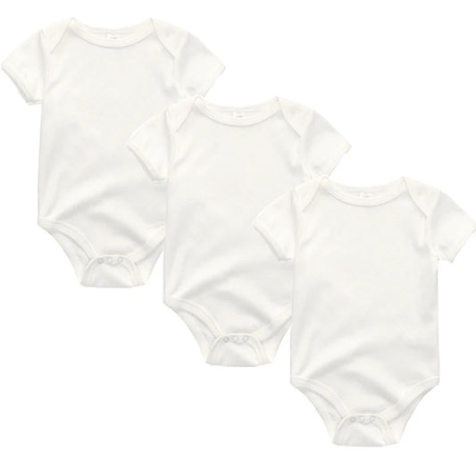 Conjunto 3 Peças Recém-Nascido 100% Algodão - Macacão de Bebê Menina e Menino!