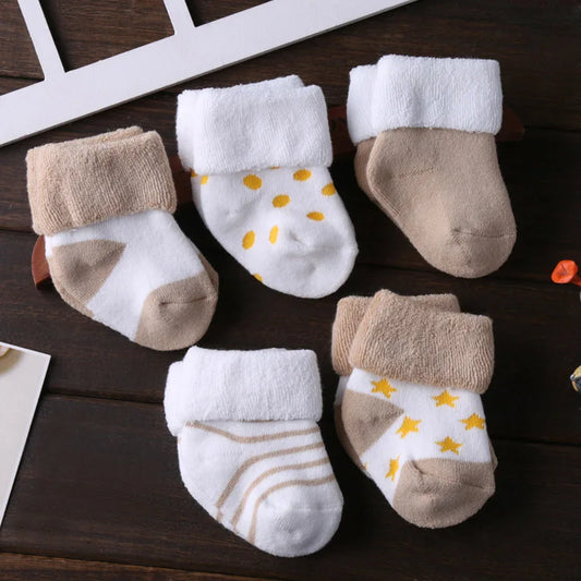 Meia Infantil Antiderrapante 0-12 Meses (5 Pares)!