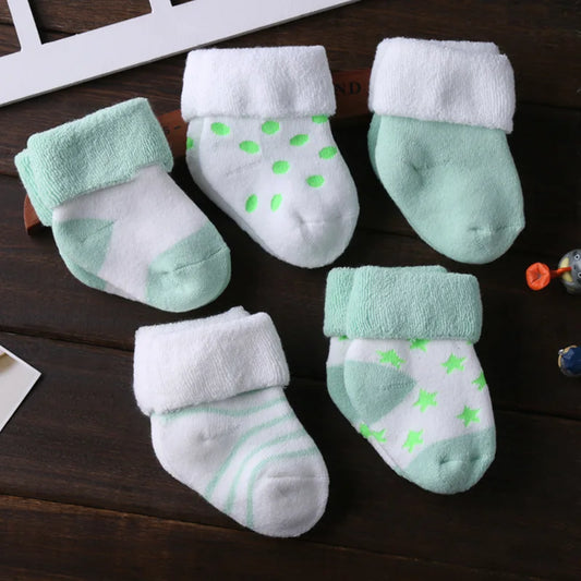Meia Infantil Antiderrapante 0-12 Meses (5 Pares)!