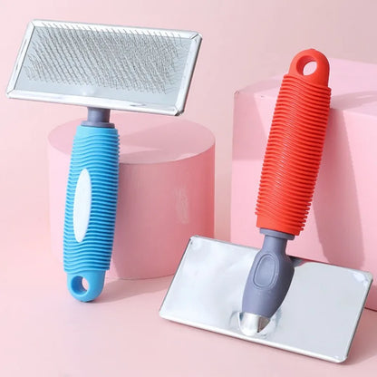 Pente Massageador para Gatos e Cães: Silicone e Aço Inox!