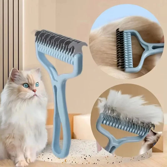 Escova 2 em 1 para Cães e Gatos – Desembaraça e Remove Pelos!