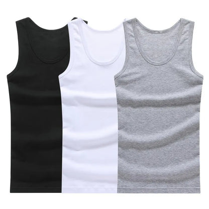 Kit 3 Regatas Masculinas 100% Algodão para Academia