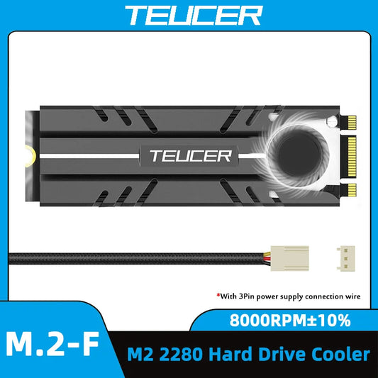 Radiador Teucer 2280 SSD M.2 NVMe, resfriamento eficiente com pad térmico de silicone