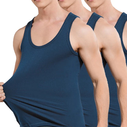 Kit 3 Regatas Masculinas 100% Algodão para Academia
