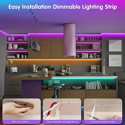Fita de LED RGB 10m ou 20m com controle remoto para quarto, parede, festas e TV