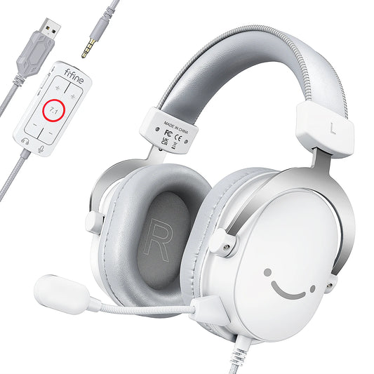FIFINE H9W Headset Gamer USB 7.1 Surround com Microfone e Conexão 3.5mm!