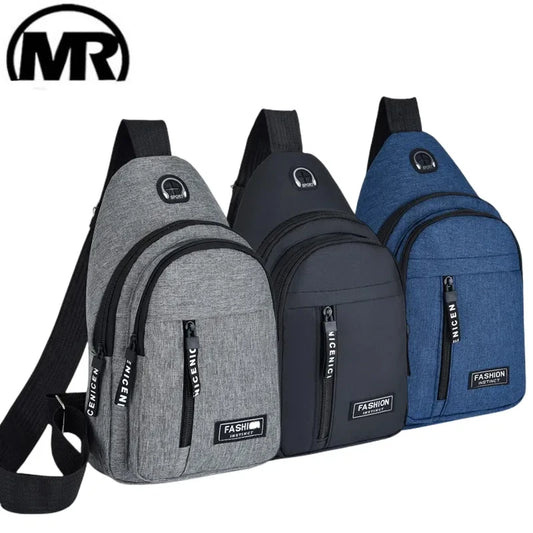 Bolsa de peito masculina, casual, resistente à água.
