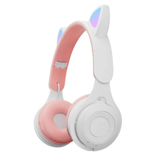 Fone Bluetooth 5.0 com Orelhas de Gato – Stereo e Microfone!