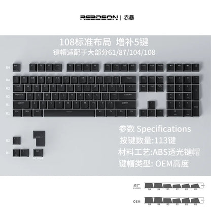 Keycaps brancos 108 teclas