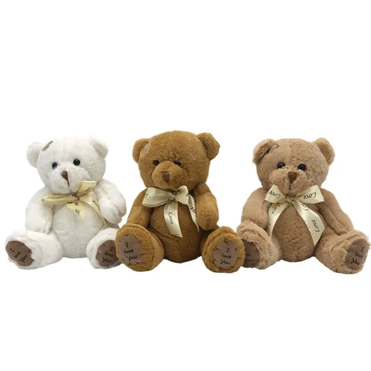 Urso de pelúcia 18 cm – brinquedo macio em 3 cores.