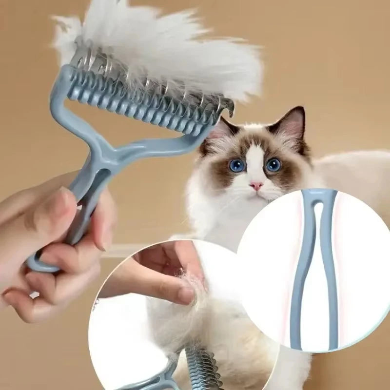 Escova 2 em 1 para Cães e Gatos – Desembaraça e Remove Pelos!