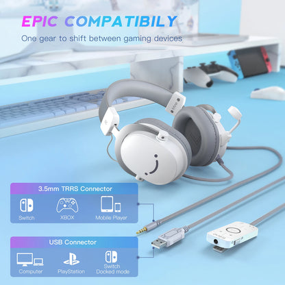 FIFINE H9W Headset Gamer USB 7.1 Surround com Microfone e Conexão 3.5mm!