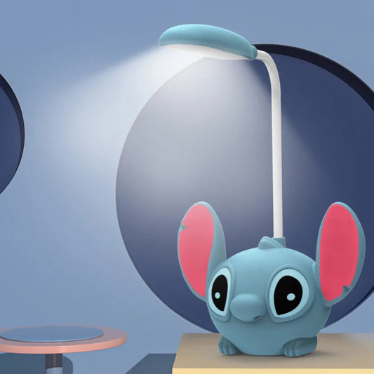 Luminária LED Lilo & Stitch com apontador, luz noturna dobrável e recarregável USB