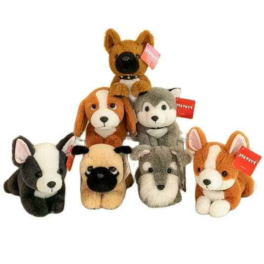 Pelúcia Engraçada de Cão 23CM – Corgi, Bulldog e Husky, Presente de Aniversário!