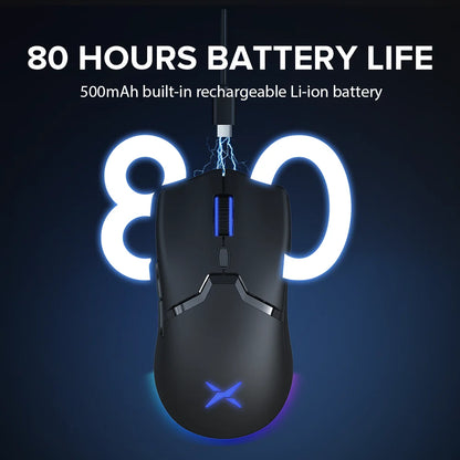 Mouse gamer Delux M800 – wireless, RGB e 26000 DPI