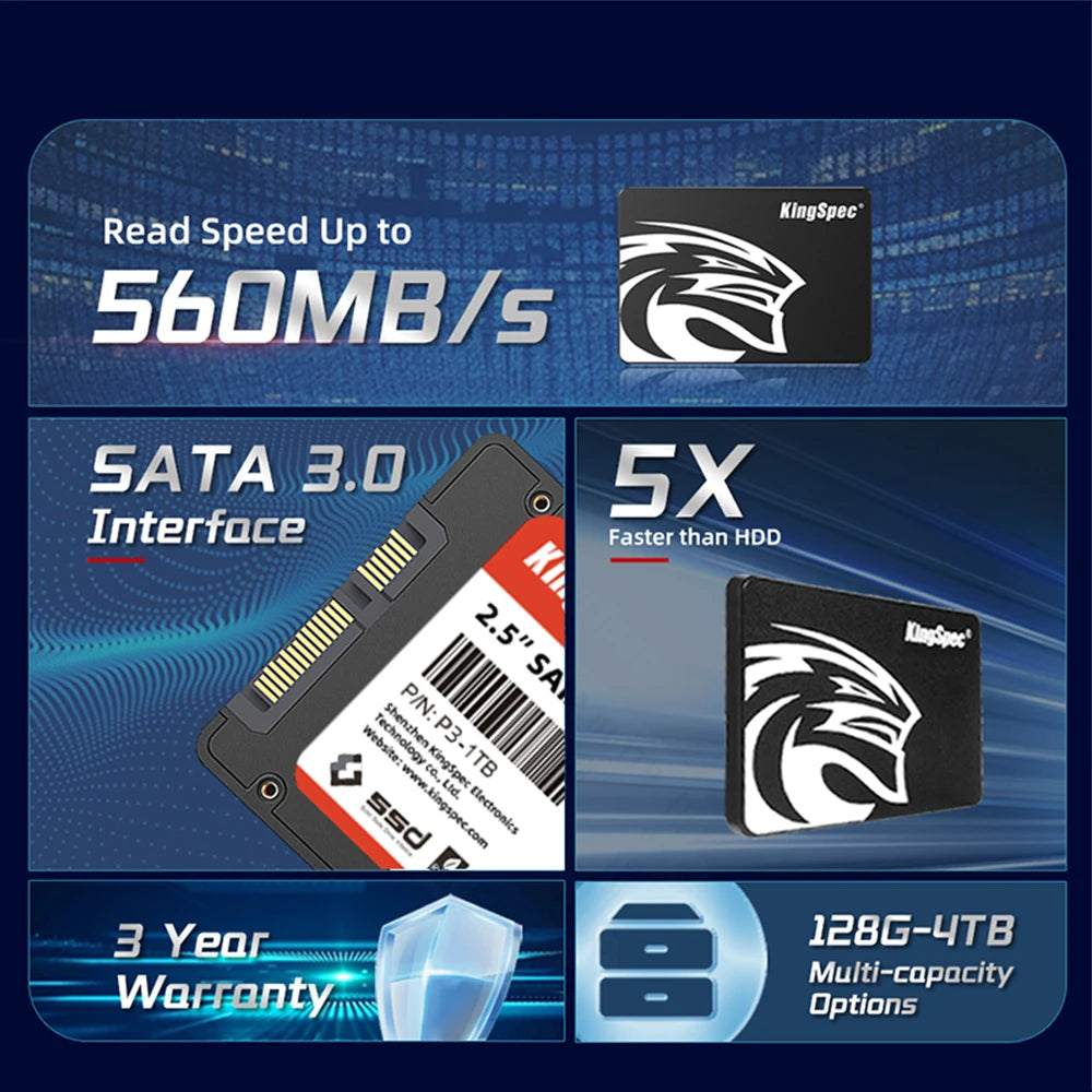 KingSpec SATA SSD: Armazenamento Rápido para PC e Laptop - Até 2TB!