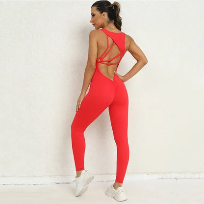 Macacão fitness sem costura – peça única para treino.