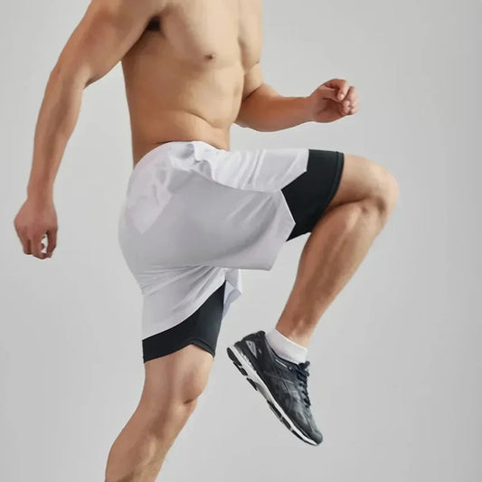 Shorts Esportivos 2 em 1 – Masculino, Leve e de Secagem Rápida