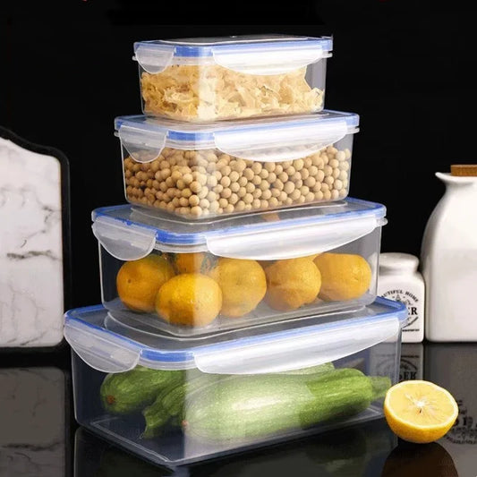 Pote retangular com tampa – para geladeira e micro-ondas.