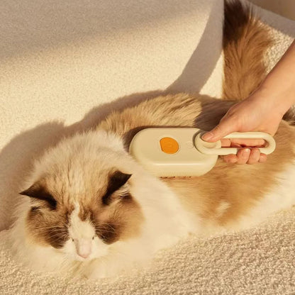 Escova Recarregável para Pets: Pente de Massagem e Limpeza a Vapor para Pelo Longo!