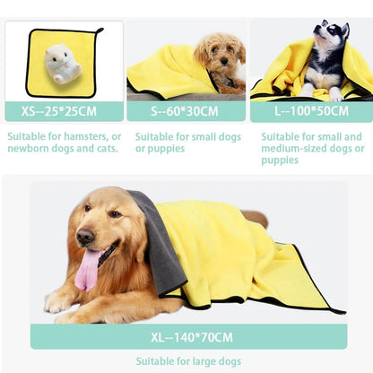 Toalhas secagem rápida, macias e absorventes para pets.