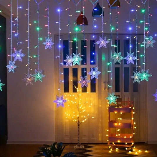 Luzes LED de Flocos de Neve – 3,2M, Piscantes e à Prova d'Água!