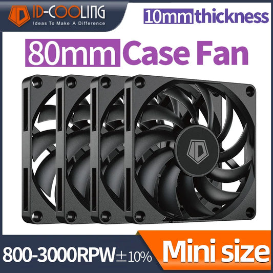 Ventilador 80mm, ID-Cooling, PWM, controle de temperatura.