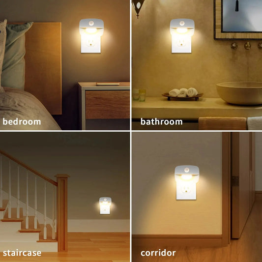 Luz Noturna LED Sensor – EU/US Plug!