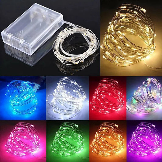 Luz de Fada LED à Pilha – 1 a 10M para Decoração de Festas e Ambientes!