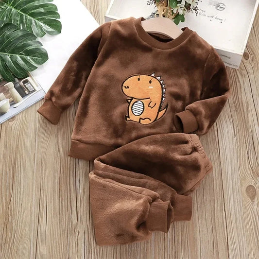 Conjunto de Pijama Infantil de Inverno – Flanela e Veludo Coral Grosso!
