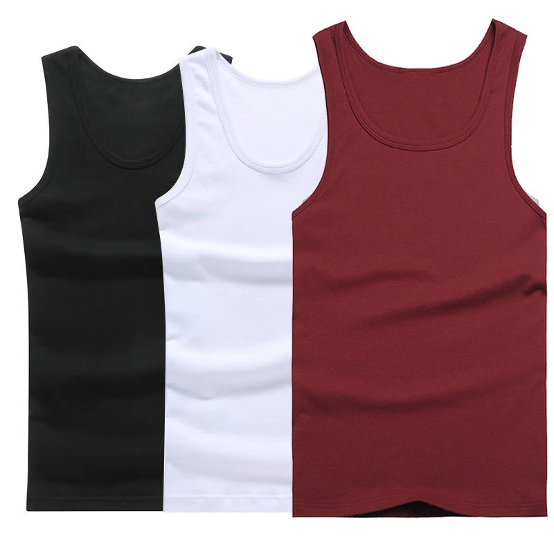 Kit 3 Regatas Masculinas 100% Algodão para Academia