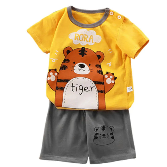 Conjunto Infantil Verão 2 Peças - Camiseta e Shorts de Algodão para Meninos e Meninas!