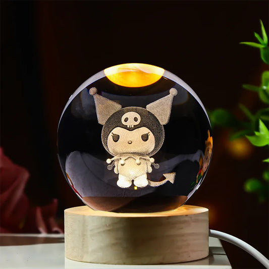 Lanterna 3D em Cristal: Pikachu, Kuromi, Princesa e Hello Kitty!