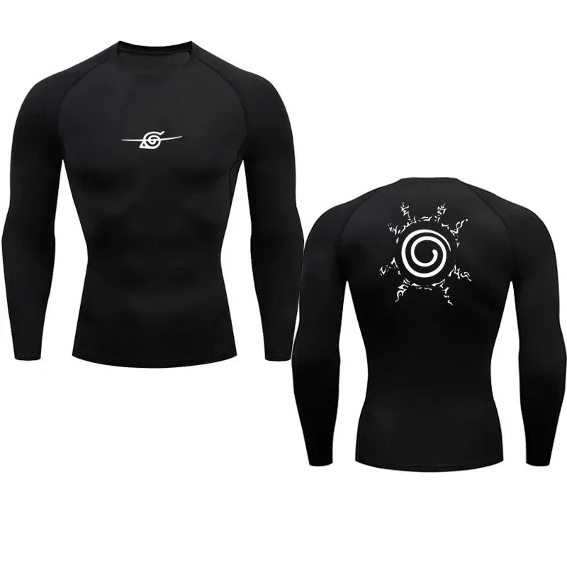 Camiseta masculina anime – manga longa e esportiva.