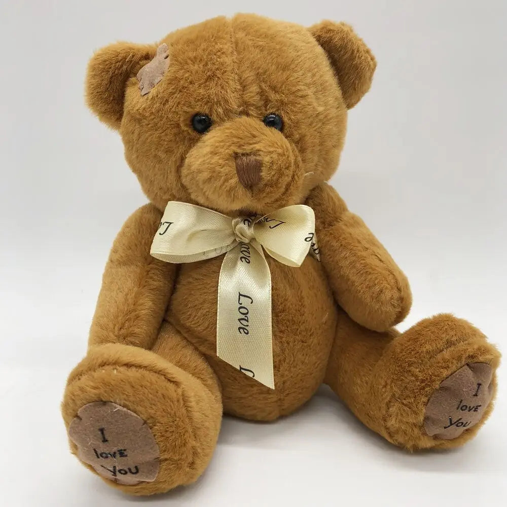 Urso de pelúcia 18 cm – brinquedo macio em 3 cores.