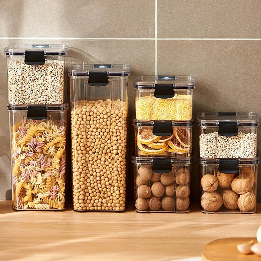 Recipientes Herméticos e Empilháveis para Armazenamento de Alimentos