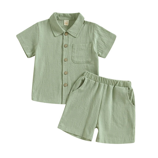 Conjunto Masculino: Camisa de Botão e Shorts Confortáveis para o Verão!
