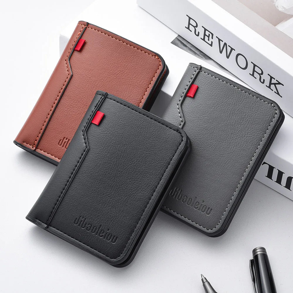 Carteira Masculina Ultra Fina em Couro PU!