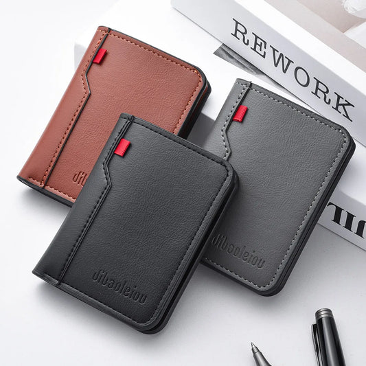 Carteira Masculina Ultra Fina em Couro PU!