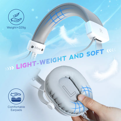 FIFINE H9W Headset Gamer USB 7.1 Surround com Microfone e Conexão 3.5mm!