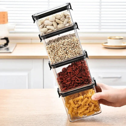 Recipientes Herméticos e Empilháveis para Armazenamento de Alimentos