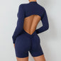 Macacão fitness feminino – costas em V e efeito push up.