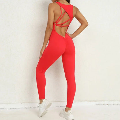 Macacão fitness sem costura – peça única para treino.
