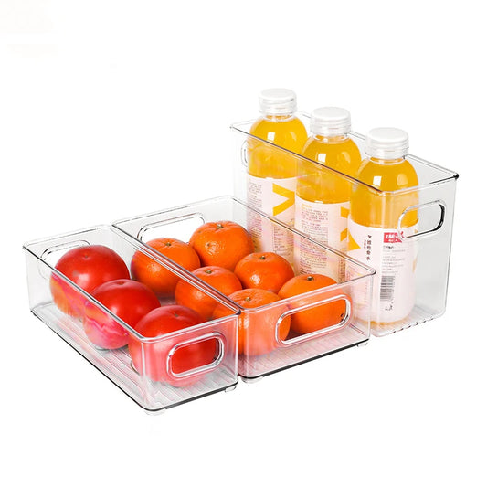 Caixa Transparente para Organização de Alimentos na Geladeira