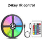 Fita de LED RGB 10m ou 20m com controle remoto para quarto, parede, festas e TV