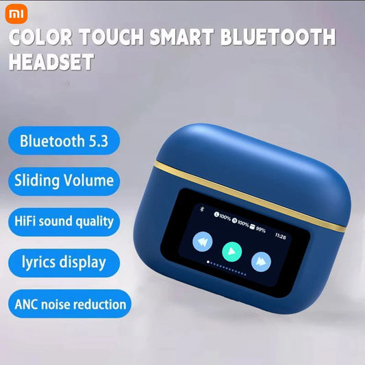Fone sem fio Xiaomi com tela touch, Bluetooth, ANC e Super Bass.