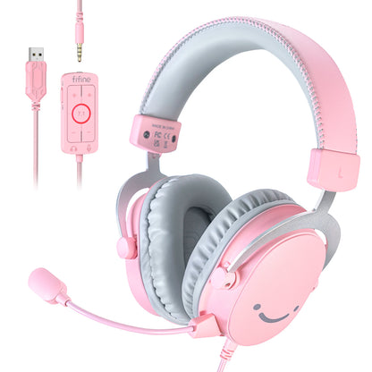 FIFINE H9W Headset Gamer USB 7.1 Surround com Microfone e Conexão 3.5mm!