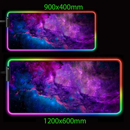 Mousepad LED Starfield 120x60cm, RGB, para mouse e teclado.