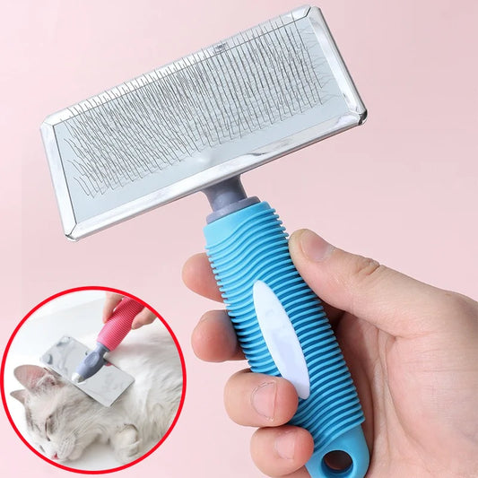 Pente Massageador para Gatos e Cães: Silicone e Aço Inox!